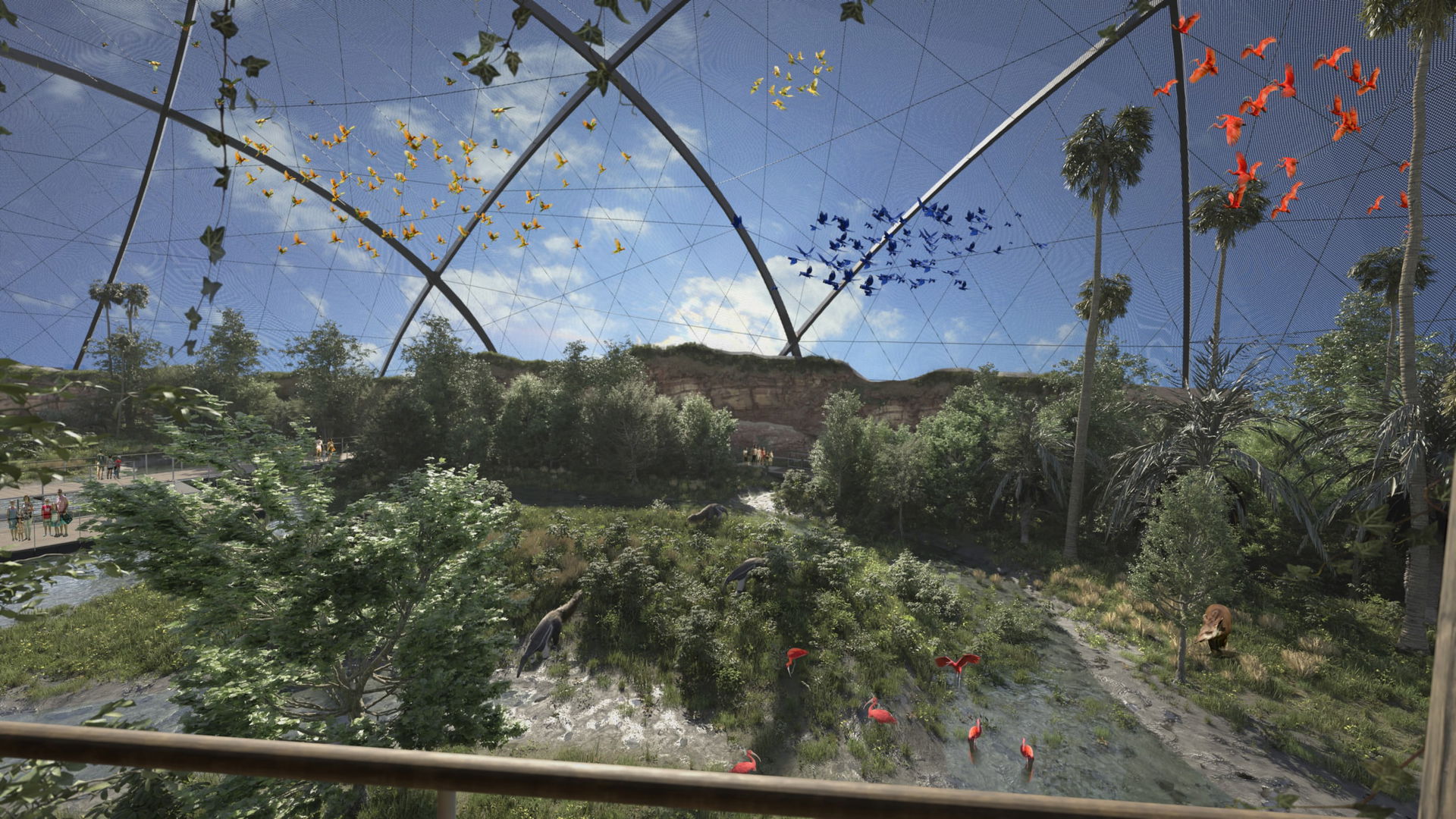 Visualisierung des geplanten Pantanal Feuchtgebiets im Zoo Zürich.