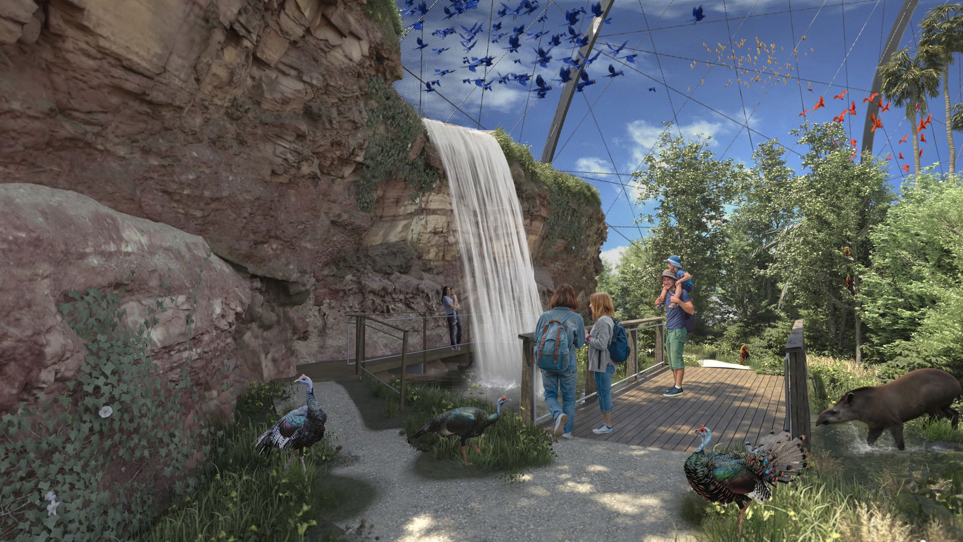 Visualisierung des geplanten Pantanal Feuchtgebiets im Zoo Zürich.