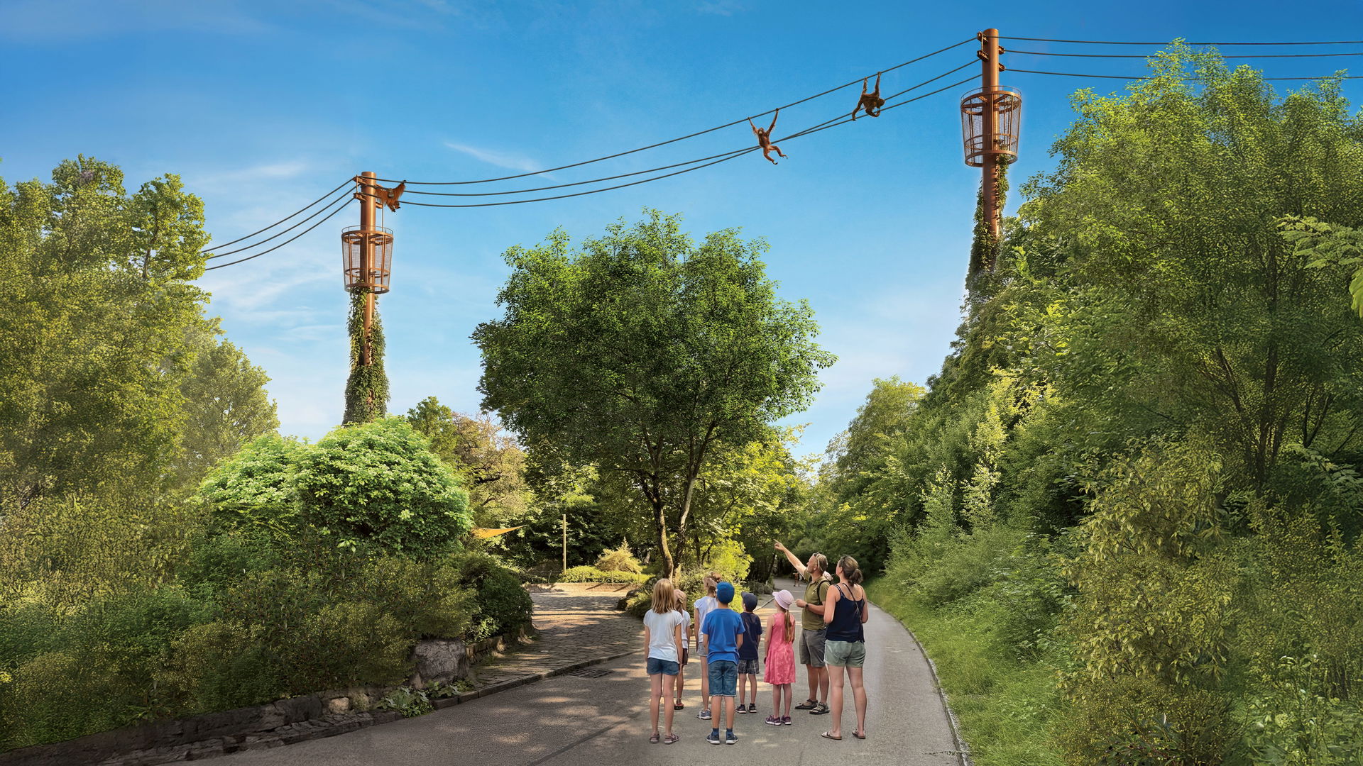 Visualisierung des geplanten Orang-Utan-Trails im Zoo Zürich.