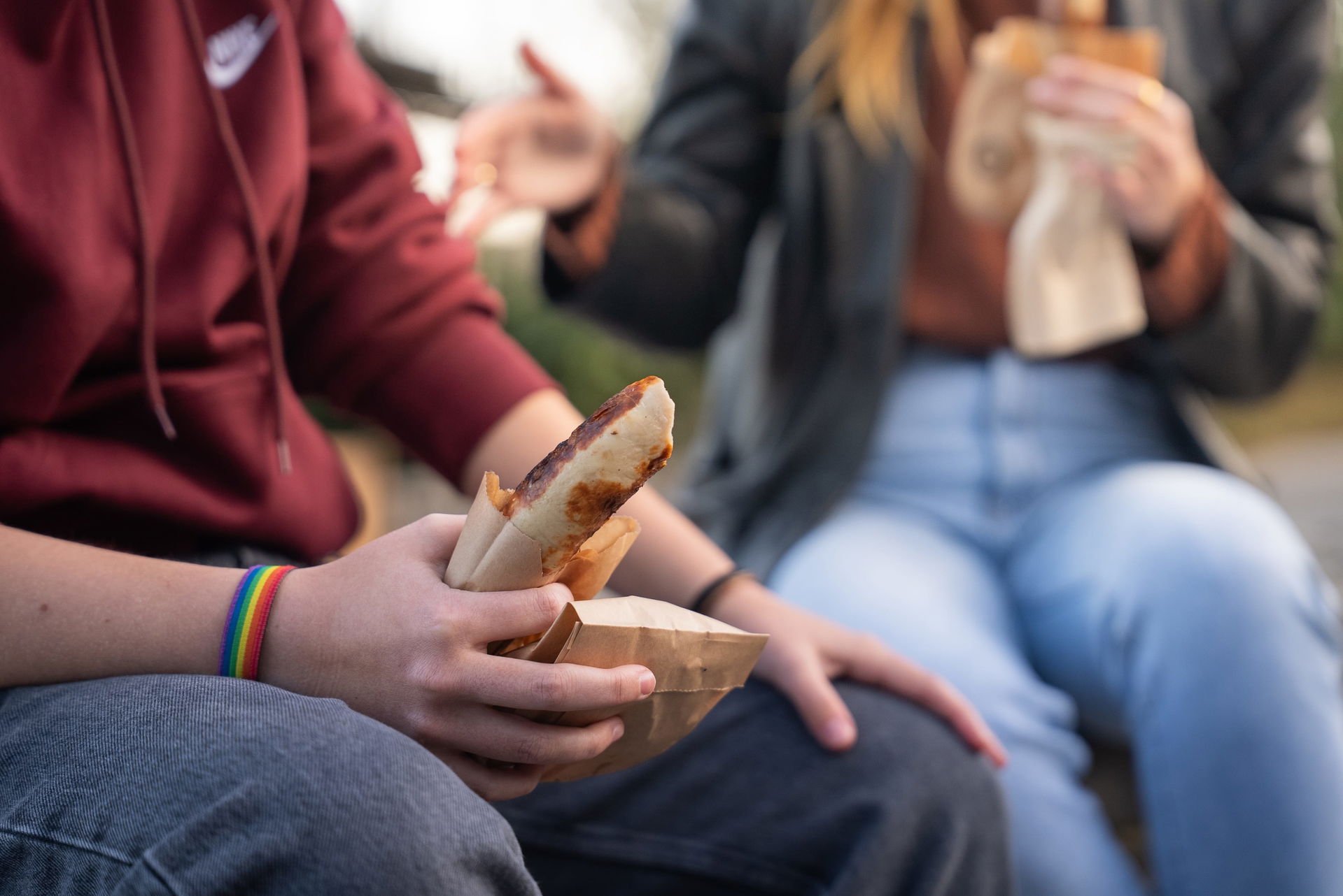Aufnahme einer Bratwurst.
