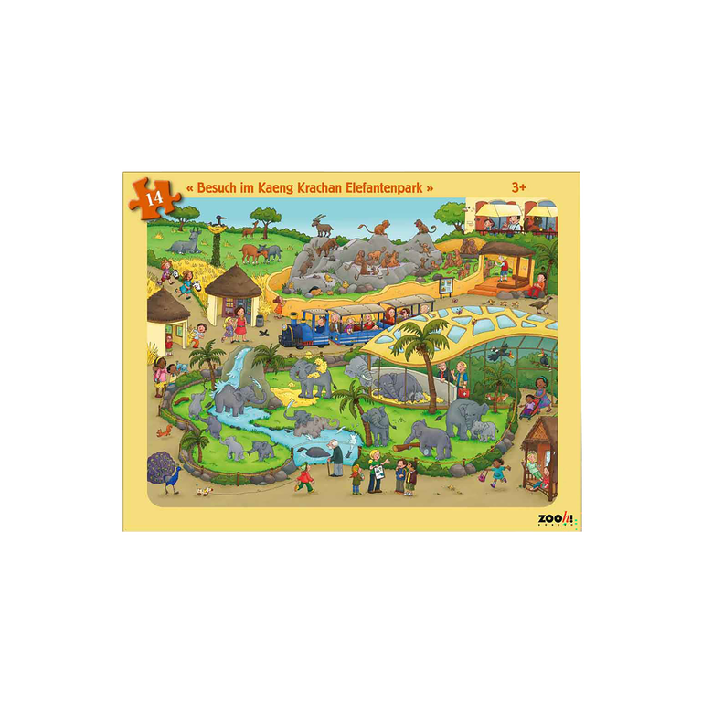 Puzzle à cadre Wimmel Visite au parc des éléphants